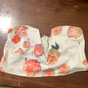 Silk floral crop top